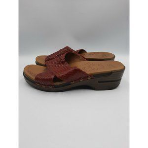 Women's Dansko MILA Red Leather Slip On Sandals Size 39